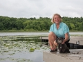 Ruth at lake with dog 2